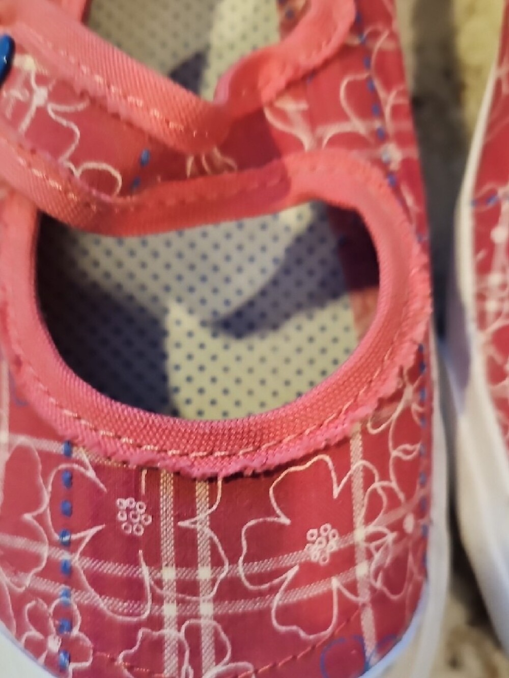 Keds Pink Floral Mary Jane Canvas Flats with Strap - Picture 6 of 7